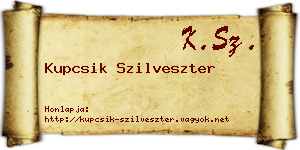 Kupcsik Szilveszter névjegykártya